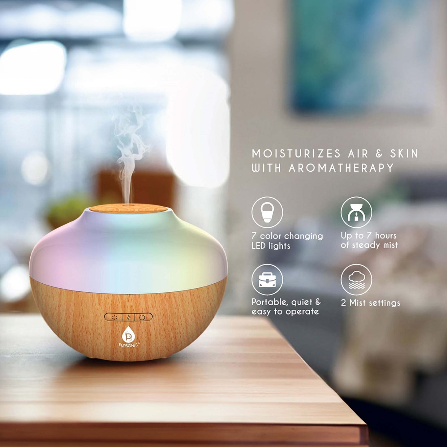 Pursonic Fresh Air & Aromatherapy Bundle – True HEPA Air Purifier & Essential Oil Diffuser-1